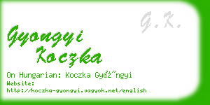 gyongyi koczka business card